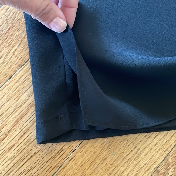 Adrianna Papell Black Wide Leg Elastic Waist Layered Chiffon Panel Pants 12 - Picture 2 of 7